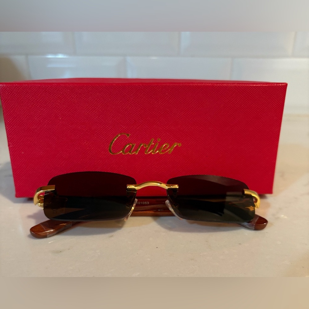 Cartier Gold Frame Sunglasses made in France classic